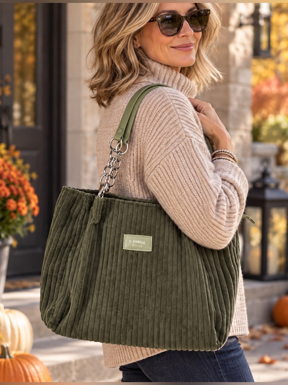 Meiduloa Chenille/Corduroy
Shoulder/tote Bag, Olive, W/Zipper
Close NEW in Pkg.